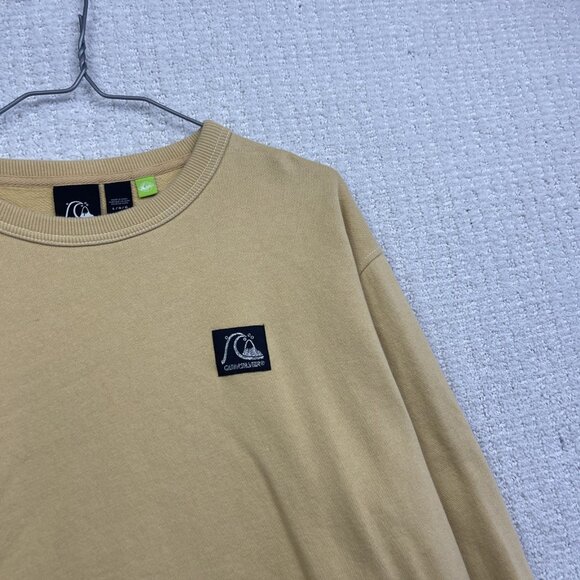 VTG Y2K Quicksilver Sweatshirt Mens L Pastel Yellow Surfer Skater Baggy Beach - Picture 5 of 14